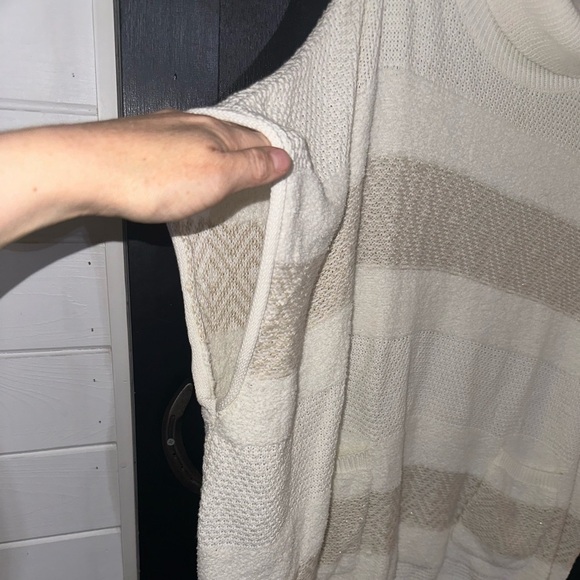 Soft Surroundings Meribel Striped Cowl Neck Poncho Sweater Soft Cozy Oversized - Picture 5 of 11